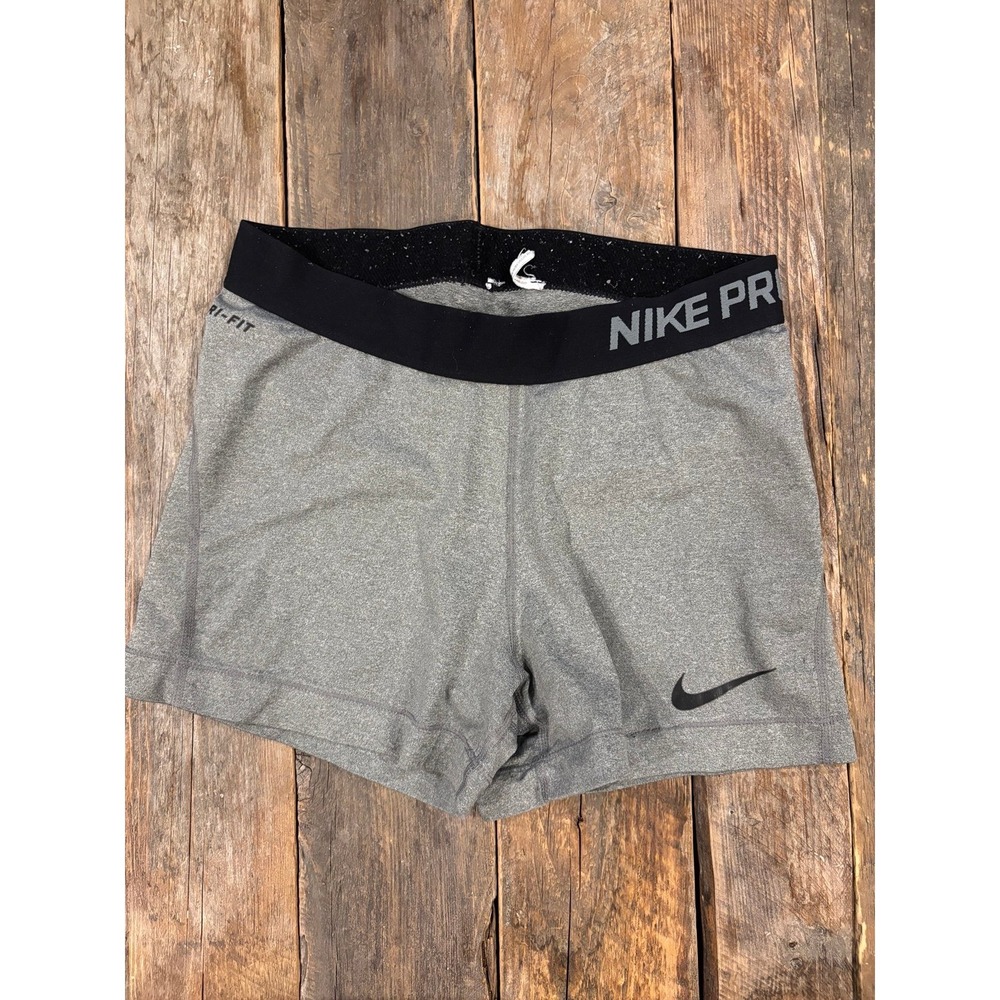 Nike Pro Dri-Fit Athletic Spandex Shorts Womens Gray Medium